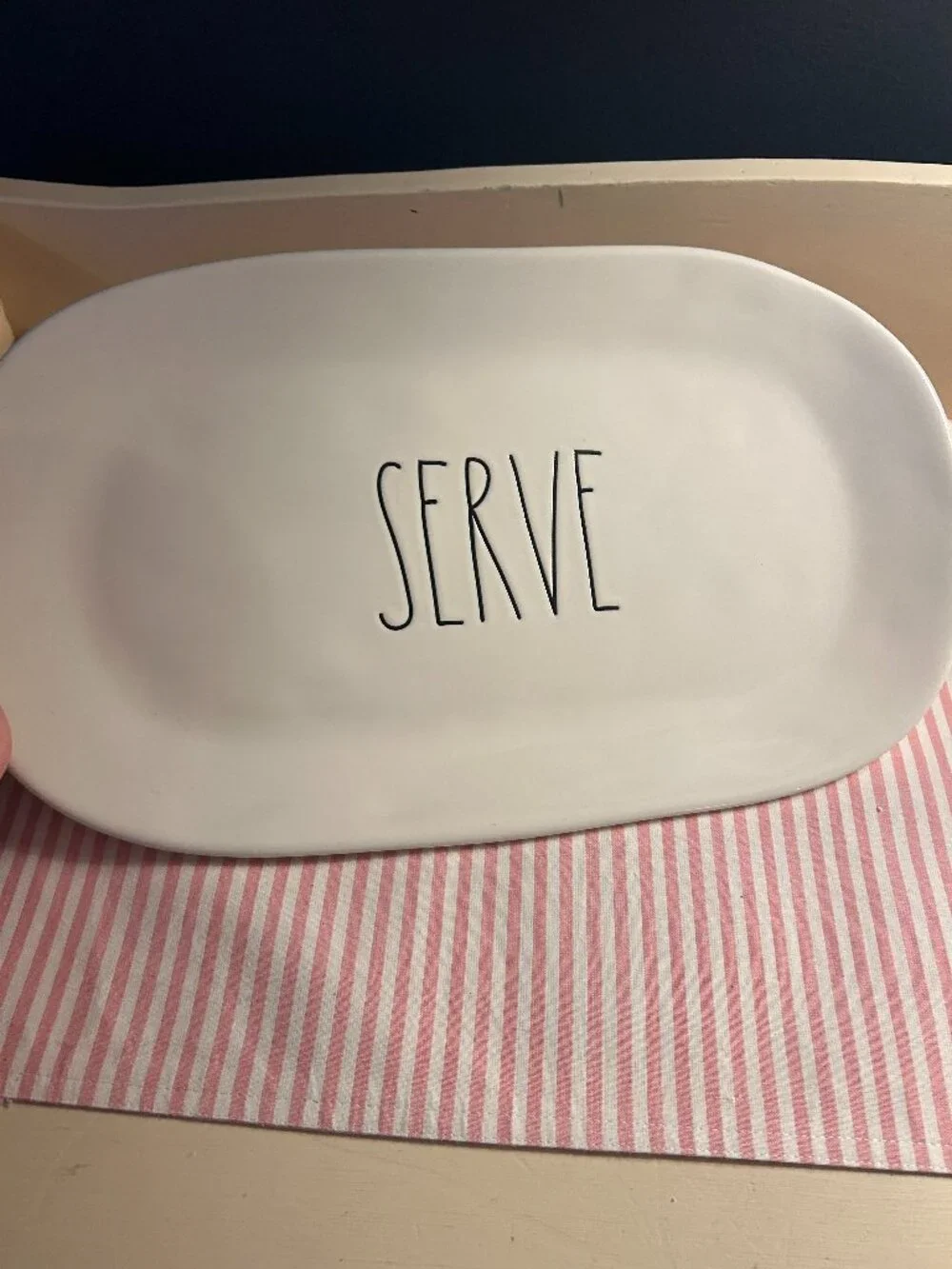 Rae Dunn Serving Platter Artisan Collection Magenta “SERVE